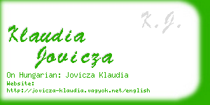 klaudia jovicza business card